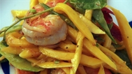 Warm mango and prawn salad recipe